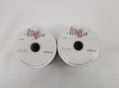 Burlap White Lace Overlay Wired Wedding Bridal Ribbon 2 Pack 2.5in x 5yd
