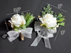 Artificial Pink Rose Corsage Bracelet Set, 2 Pack, Wedding Accessories