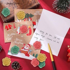 Christmas Wax Seal Stickers, 48 Pcs Gold Red Green Self Adhesive Sealing Wax …