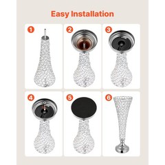 4 Crystal Cylinder Vases, 20 in Tall Wedding Centerpieces for Party Decor