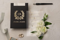 Foil Printed Wedding Invitations, Wedding Invitations, Set of 25 Pieces