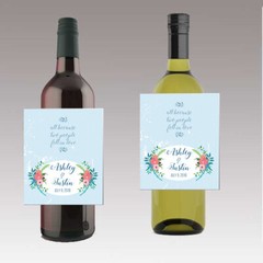 12 All Because Two People Fell In Love Wine / Beer Bottle Labels Wedding Bridal