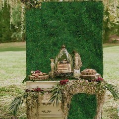 FAICOIA Moss Table Runner Preserved Dried Green 12 x 112 Inch/30x285cm,