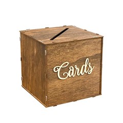 Rustic Wooden Card box 9x9x9 Inch Gift Card Box for Wedding Birthday Baby Sho…