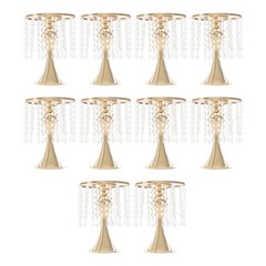 10PCS Gold Dual-ring Flower Stands Crystal Flower Stand Flower Arrangement Stand
