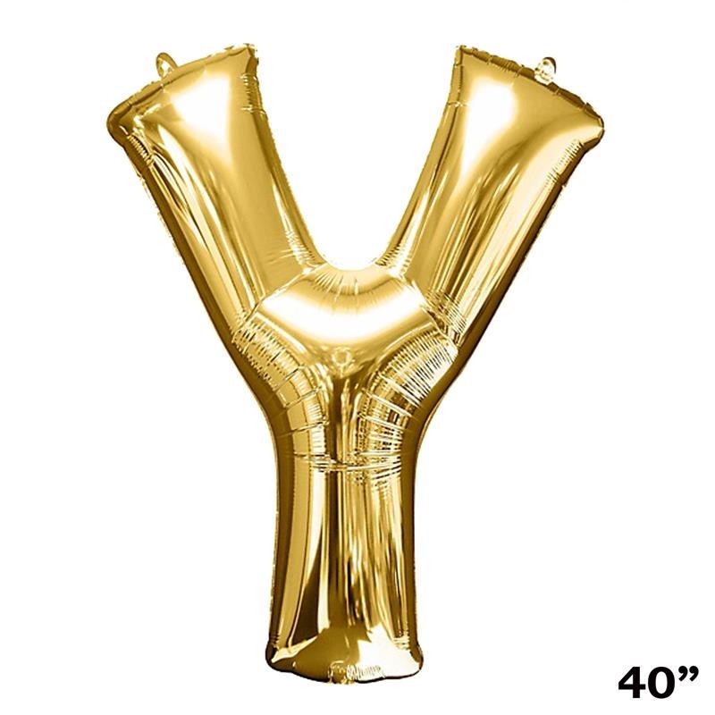 40″ GOLD Letter Y Mylar Foil Balloon 1 pc Party BackDrop Decorations Supply