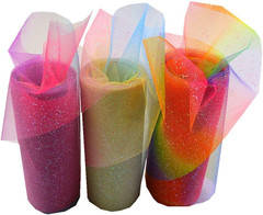Rainbow Glitter Tulle Rolls 6 Inch X 10 Yards (30 Feet) for Table Runner Chair S