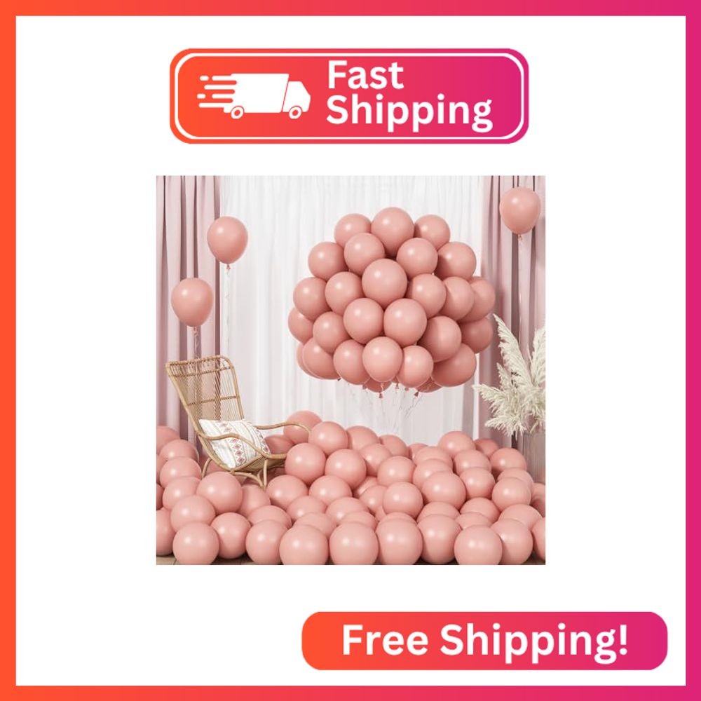 Retro Pink Balloons, 100 Packs 5 Inch Dusty Pink Latex Balloons, Small Blush Pin