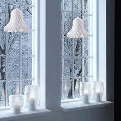 WILLBOND 5 Pieces Paper Wedding Bells White Hanging Big Heavy Honeycomb Bells