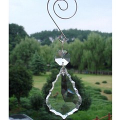 12pcs Crystal 38mm Maple Leaf Drop Prism Wedding Lamp Lighting Part +Hook Hanger