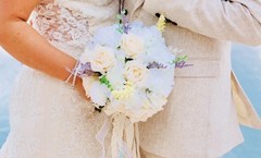 Silk Flower Bouquet With Ribbon Fake Flower