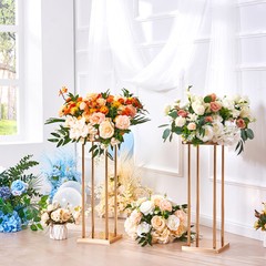 VEVOR 4PCS Column Wedding Flower Stand Cylindrical Display Rack 23.6inch Metal