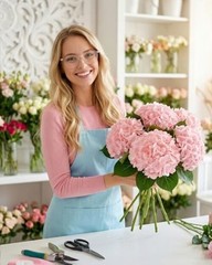 3Pcs Real Touch Hydrangea Artificial Flowers – 16.7″ 3D Latex Light Light Pink