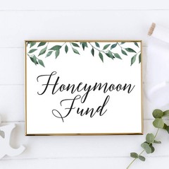 Andaz Press Honeymoon Fund Sign For Wedding, 8.5 x 11 inches,