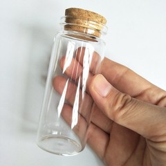 6pcs 65ml Small Mini Glass bottles Vials Jars with Cork Stoppers Clear
