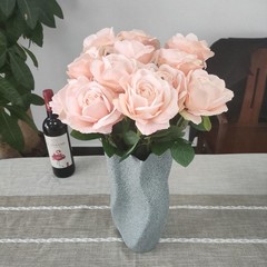 ATFL Blush Flowers,12 Pcs Blush Pink Roses,Light Pink Artificial,Flower Diame…