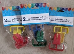 Balloon Tie Tool (3 – 2 Packs) – Party -Ties Red, Green, Blue, Yellow