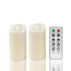 2”X4” Outdoor Flameless LED Candles with Remote Timer, 2″x4″ 2pack Remote