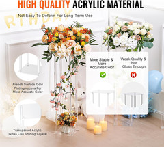 10PCS 23.6″ Acrylic Wedding Flower Stands for Events & Home Decor