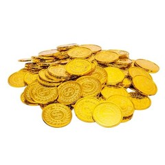 100 Pcs Plastic Gold Coins Bulk – Pirate Gold Coins for Treasure Hunt – 1