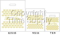 WHITE & GOLD PLASTIC BAGS STORE BAGS JEWELRY BAGS » Thank You » LOT OF 100