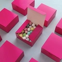 Fuchsia 100 pcs Cake FAVOR BOXES 4″x4″x2″ Wedding Party Decorations GIFT Supply