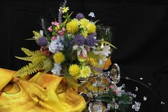 Wild flower: multi color bouquet w/ matching boutonierre