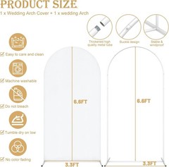 6.6FT Arch Backdrop Stand and Cover Set Wedding Arch Frame for Ceremony Birthday