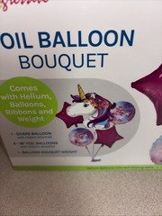 Unicorn Five Piece Foil Balloon Bouquet With Weight