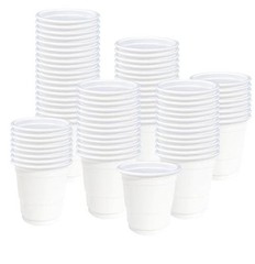 100 Pack 2 oz Plastic Shot Cups Disposable Shot Glasses white shot glasses
