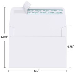 Eupako A6 White Envelopes 4×6, 100 Pack Self Seal (6.5×4.75 Inches),