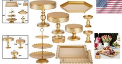 Versatile 10-Piece Metal Cake Stand Collection – Ideal for Weddings & Parties