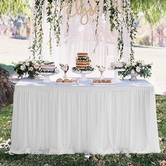 Table Skirting Banquet Table * NEW * White Tulle Washable Wedding Shower