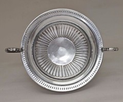 Compote Bowl Vase Aluminm Revere Handles Pedestal 12″D 9.5″H FREE SHIPPING
