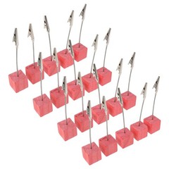 20Pcs Multi Color Wood Card Holders Sturdy Metal Clip for Home Desk Organization