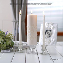 Hosley 11.5-Inch Wedding Unity Candle Set – Cream Pillar & 2 Taper Candles for C