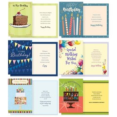 Designer Papers Birthday Greeting Card Assortment with Organizer Box (36 Card…