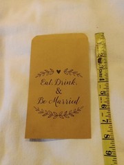 Wedding Utensil Bag, Table Decor «Eat, Drink & Be Married» 50 Count Open Box