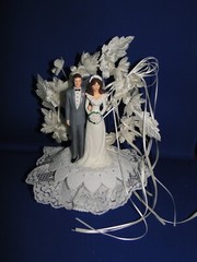 New Wilton Designer Series Love’s Delight Wedding Cake Top, black tux #101-1786