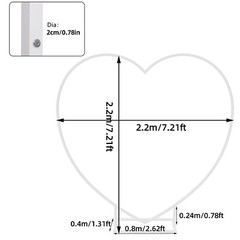 7.2ft Heart Shaped Wedding Metal Balloon Arch Stand Frame Display Kit Ceremony