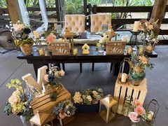 Wood Wedding Table Sign Set Brown/White “I’m Her Mr” “I’m His Mrs”