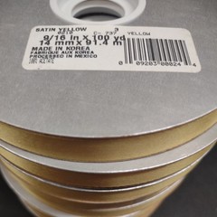 #3 McGinley Satin Yellow, 100 Yard Acetate Ribbon 9/16″ for Corsages & Events