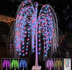 5Ft LED Lighted Tree Weeping Willow Tree Outdoor Colors Changing Light Up