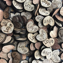 200Pcs Rustic Wooden Love Heart Wood Slices Crafts Wedding Table Scatter Decorat