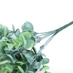 6 Bushes FROSTED GREEN 14″ tall Eucalyptus Artificial Greenery Wedding Bouquets