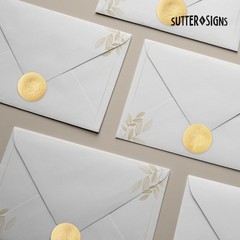 500 Gold Envelope Seal Stickers, Floral Embossed Gold Foil Seals for Envelope…