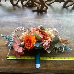 Bridal Bouquet Exquisite Budget Handmade Faux Floral Lovely Fall Red/Orange Pink