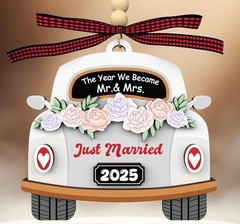 Wedding Gifts for Couples 2025 – Wood Hanging Ornament for 2025 Car Style 2