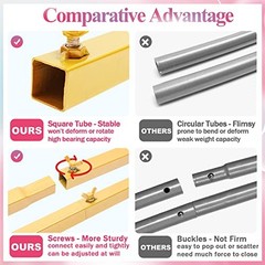 Metal Arch Backdrop Stand Set of 3 Wedding Arch Stand 7.2FT, 6.6FT, 6FT Gold