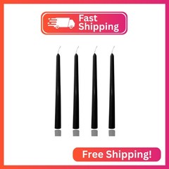 10 inch Black Taper Candles-Set of 4 Tapered Candle, Tall Candlesticks,Conical S